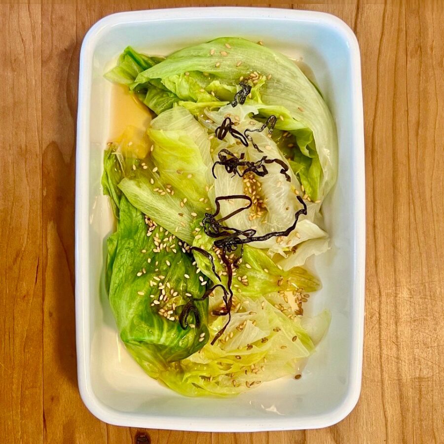 シャキシャキ止まらないレタスのおひたし。